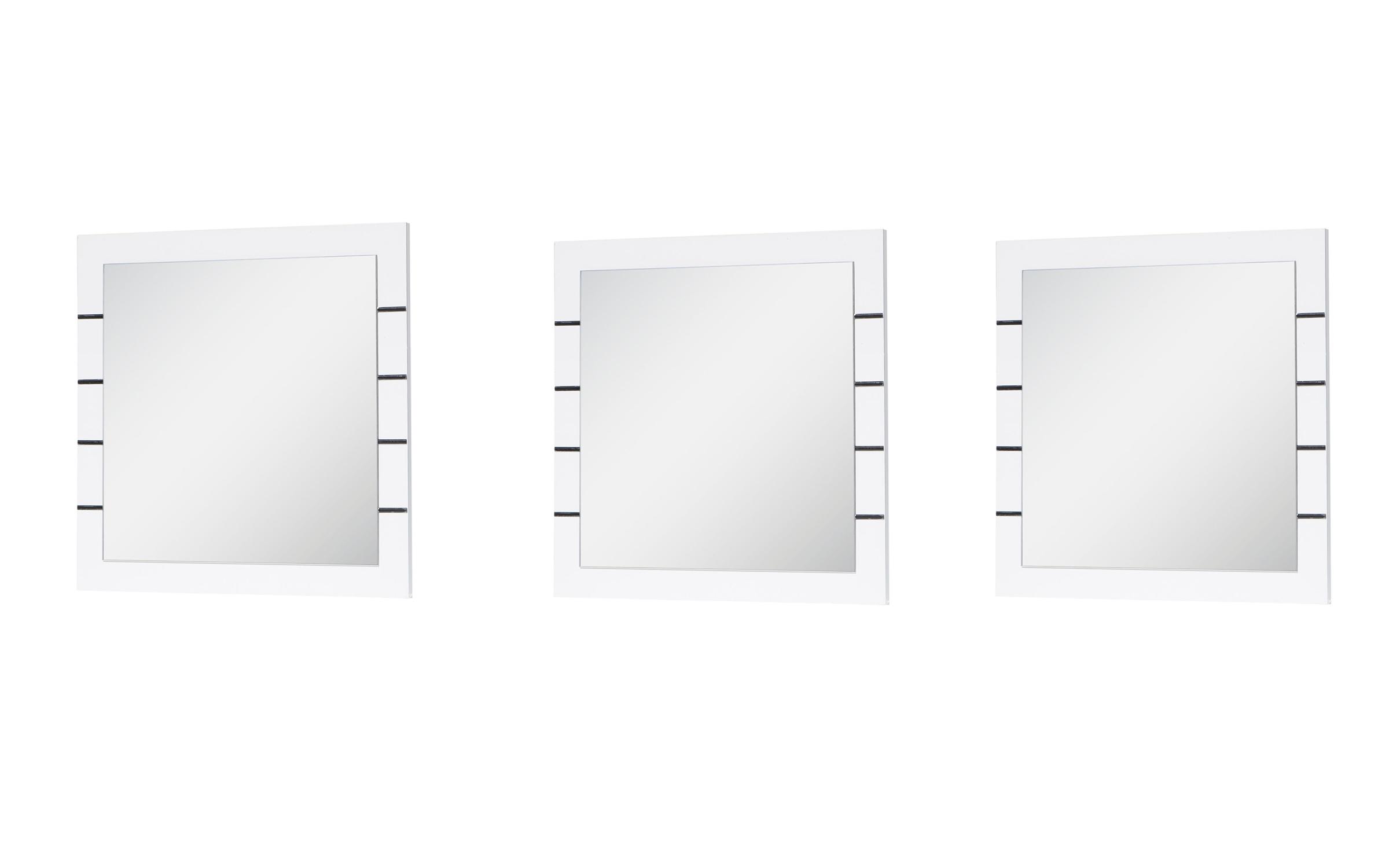 Set oglinzi 3 buc. Lin, alb alpin +alb si negru lucios  1